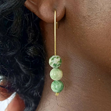 Heri Jasper brass earrings