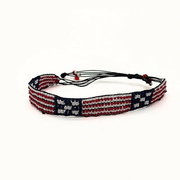 Colorful Beaded Flag Bracelet - USA