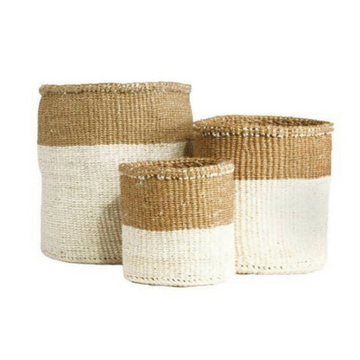 Set of 3 sisal storage baskets | Beige