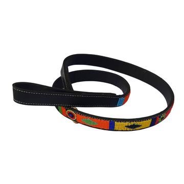 Maasai Beaded Leather Pet leashes with leather lining