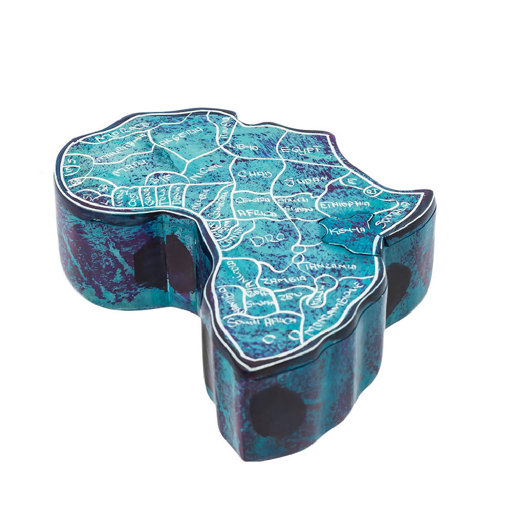 Soapstone African Map Storage